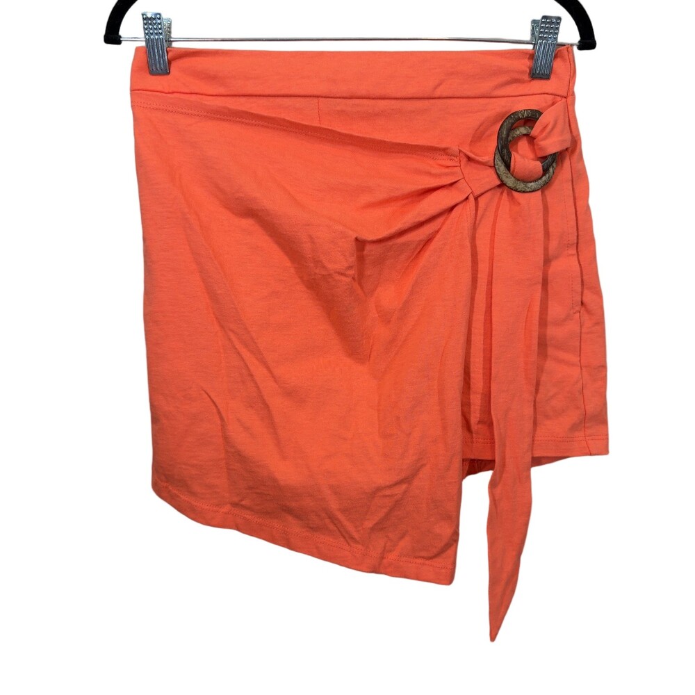FP Beach Free People Heat Wave‎ Skort Watermelon Wrap Skort Wood Buckle Cotton M